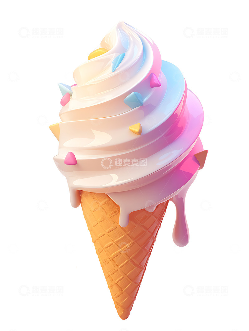 高清大图下载【趣麦麦图】碎奶酪冰淇淋美味美食