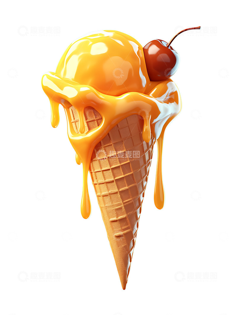 高清大图下载【趣麦麦图】芒果冰淇淋美味美食