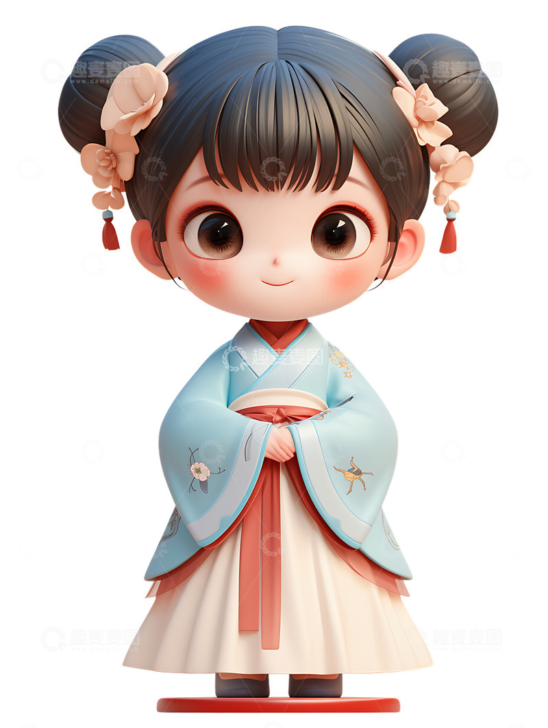 高清大图下载【趣麦麦图】可爱汉服的小女孩