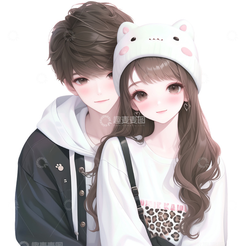 高清大图下载【趣麦麦图】520情侣约会人物素材