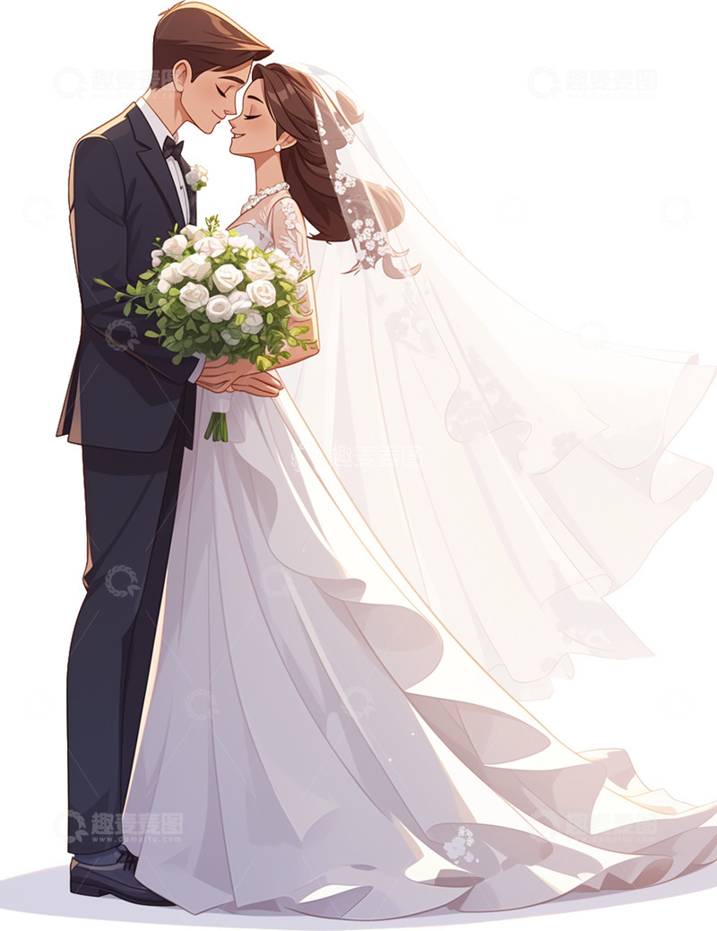 高清大图下载【趣麦麦图】新郎新娘 婚纱