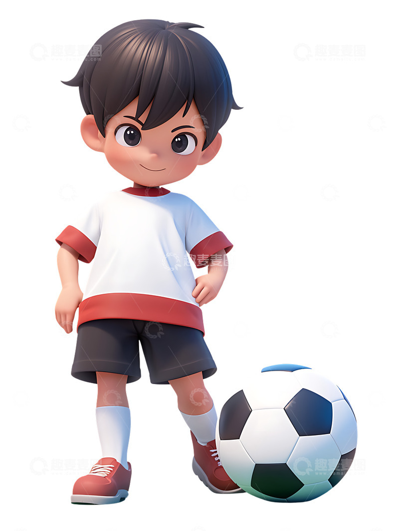 高清大图下载【趣麦麦图】运动会踢足球的小孩4