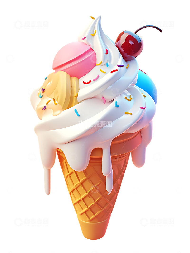 冰淇淋马卡龙美味美食