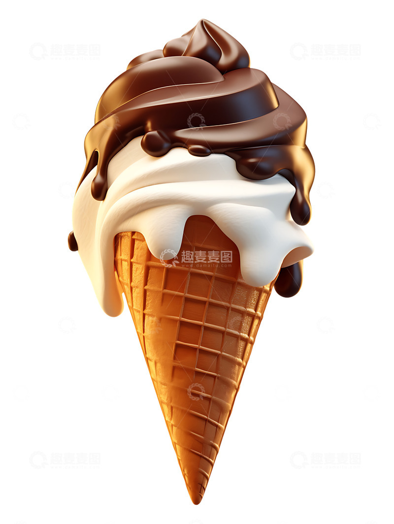 高清大图下载【趣麦麦图】巧克力冰淇淋美味美食