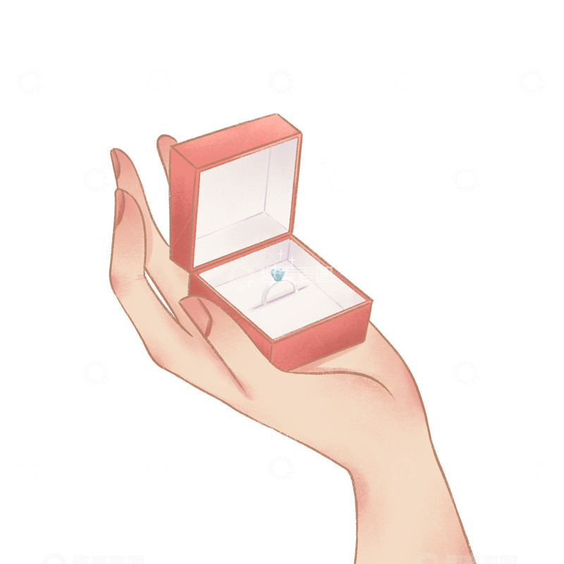 源文件下载【趣麦麦图】520甜蜜浪漫手拿戒指素材