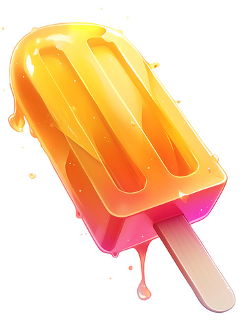 橙汁冰棍美食夏天