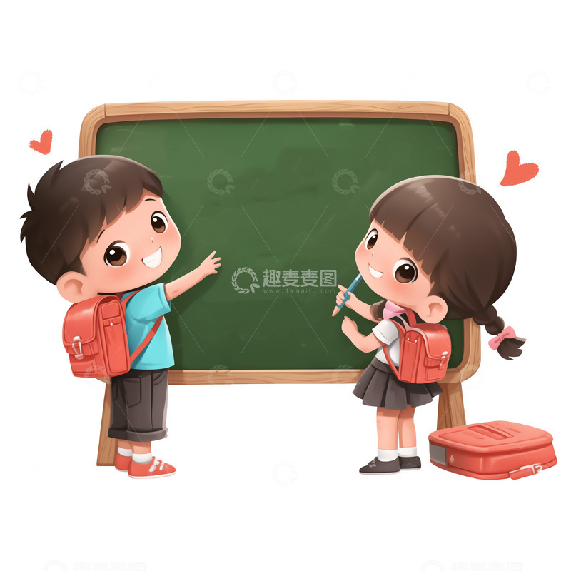 高清大图下载【趣麦麦图】卡通学生开学季人物元素