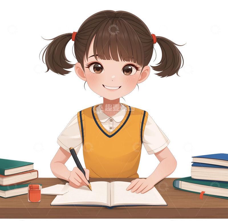 学生写作业海报人物素材