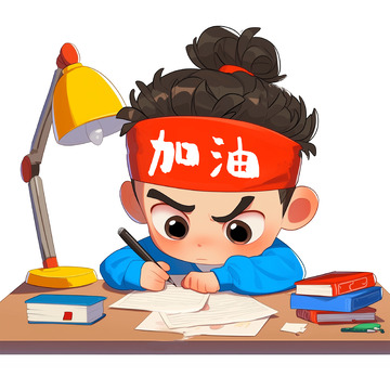 卡通学生中考高考素材