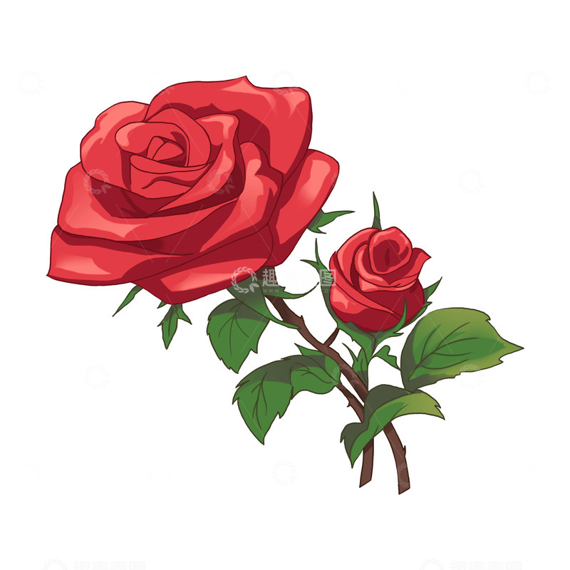 源文件下载【趣麦麦图】520情人节鲜花玫瑰