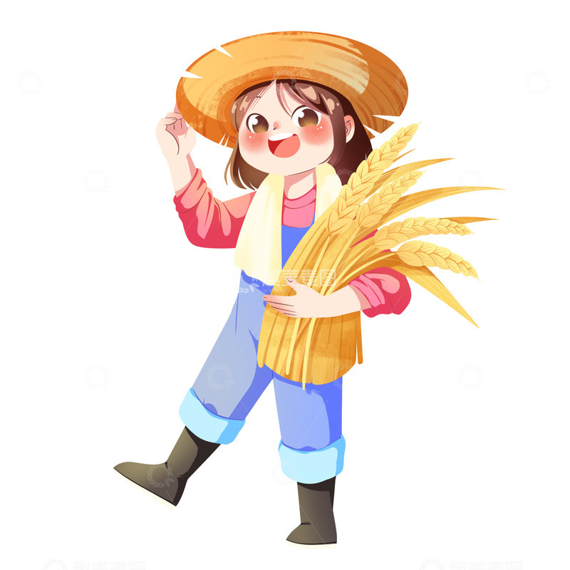 源文件下载【趣麦麦图】芒种麦子丰收季节素材