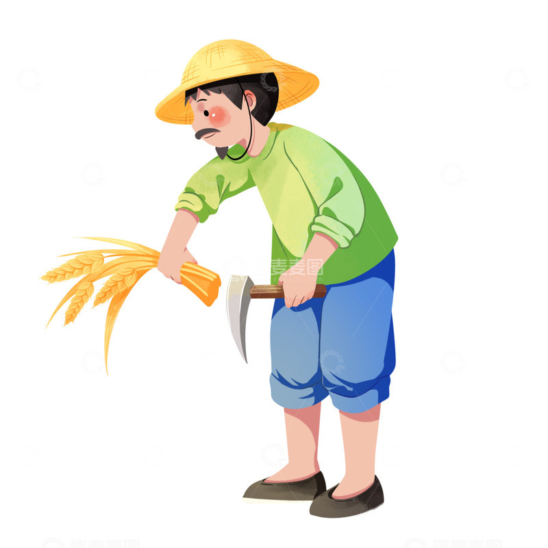 源文件下载【趣麦麦图】芒种麦子丰收季元素