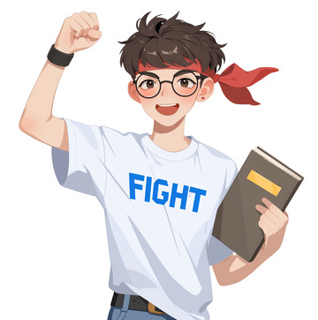 高考加油中考卡通插画人物