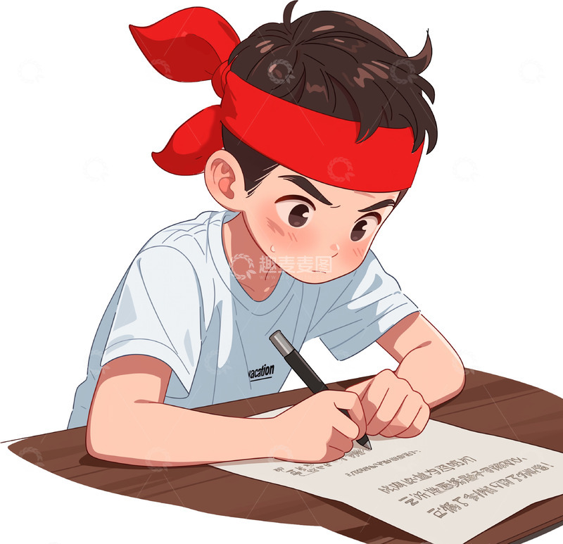 高清大图下载【趣麦麦图】高考加油备考卡通人物