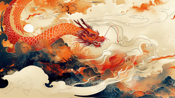 中国龙吉祥物插画