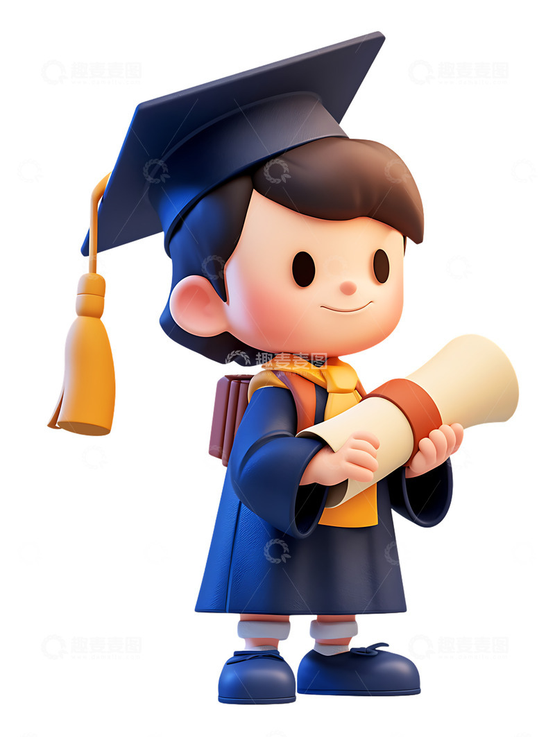 高清大图下载【趣麦麦图】3D毕业生学士装束