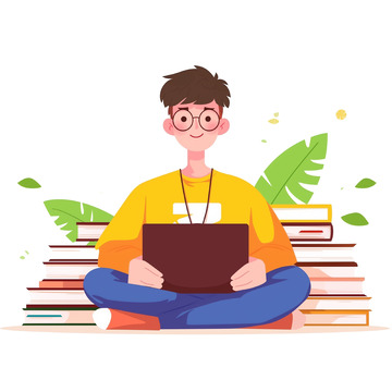 高考冲刺考前复习人物插画