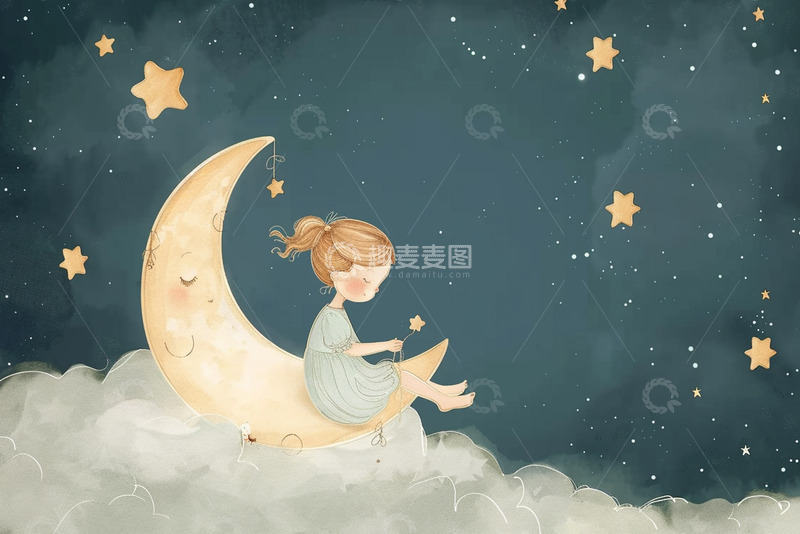 高清大图下载【趣麦麦图】儿童节女孩背景素材