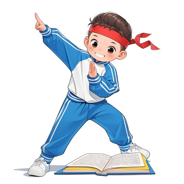 高考冲刺复习书本卡通人物素材