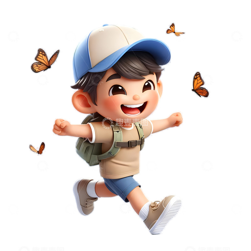 高清大图下载【趣麦麦图】童年夏天开心奔跑的儿童