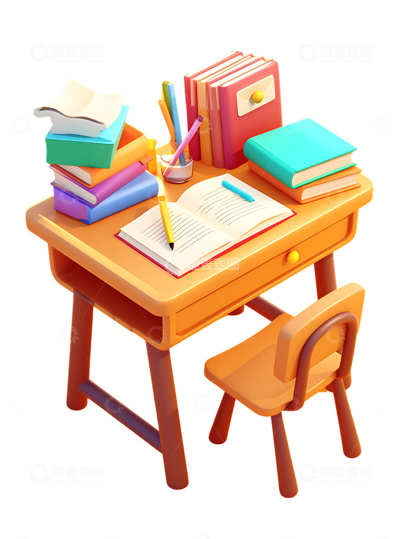 高清大图下载【趣麦麦图】高考课桌读书学习