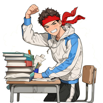 高考加油高考必胜人物插画