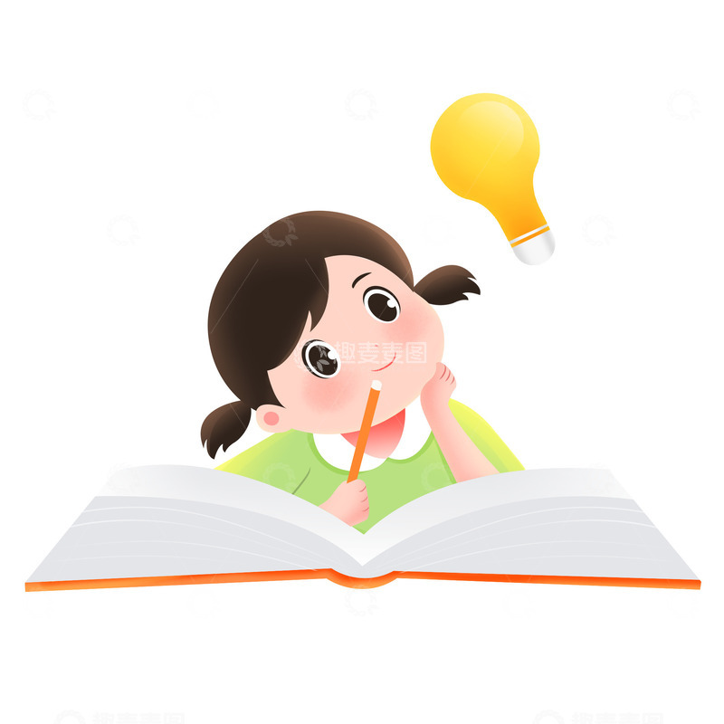源文件下载【趣麦麦图】教育培训班里思考的小女孩元素
