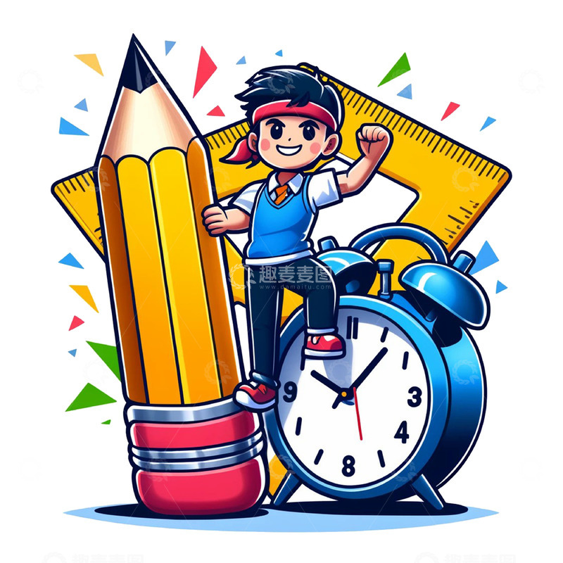 高清大图下载【趣麦麦图】高考加油冲刺卡通高考人物素材