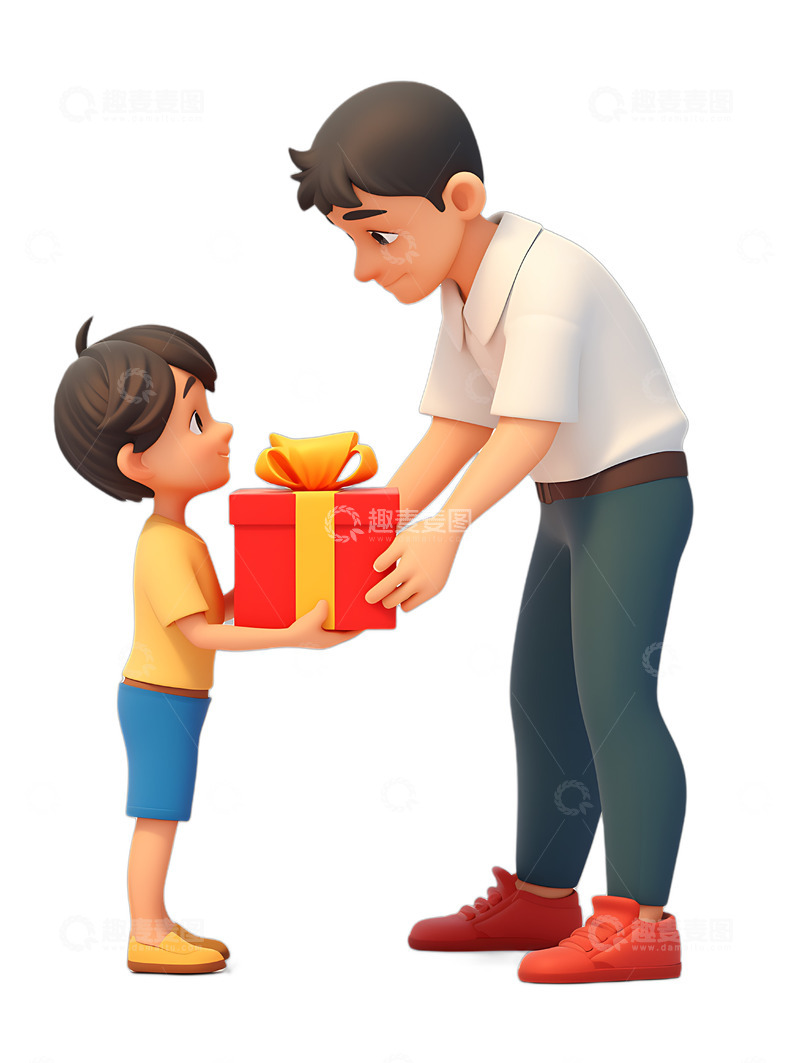 高清大图下载【趣麦麦图】父亲节小孩送父亲礼物3