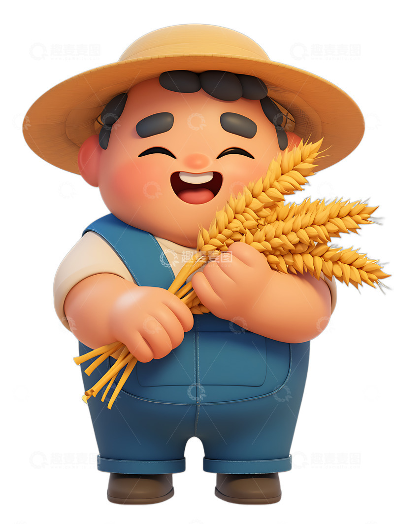 高清大图下载【趣麦麦图】拿着麦子的农夫
