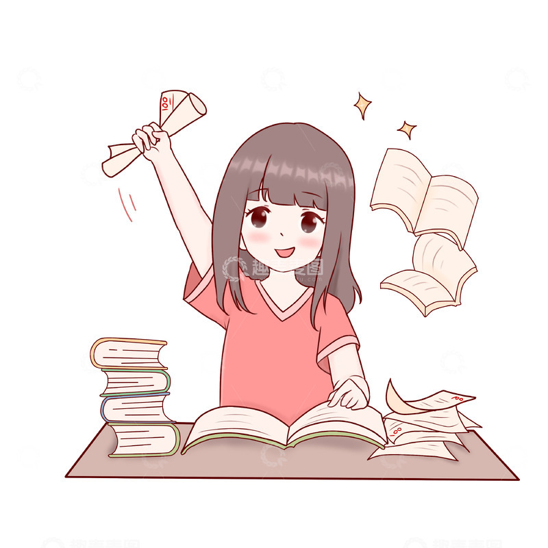 源文件下载【趣麦麦图】高考奋笔疾书场景人物