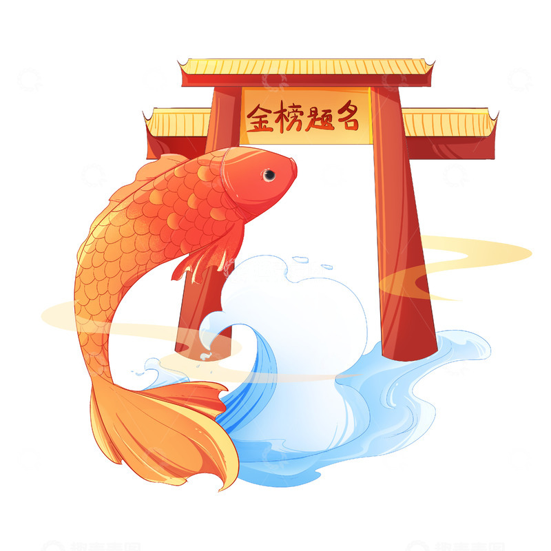 高考考试金榜题名鲤鱼跃龙门