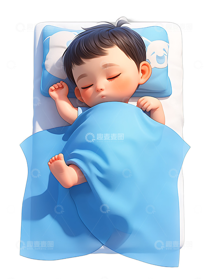 高清大图下载【趣麦麦图】小朋友在睡觉婴儿小孩睡觉