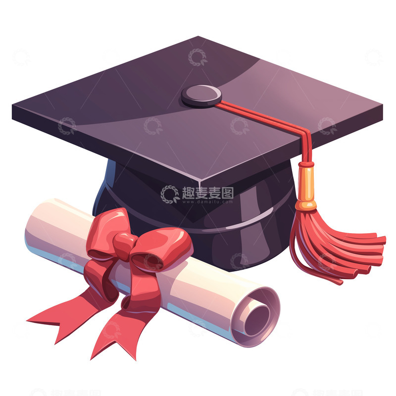 高清大图下载【趣麦麦图】毕业季学士帽