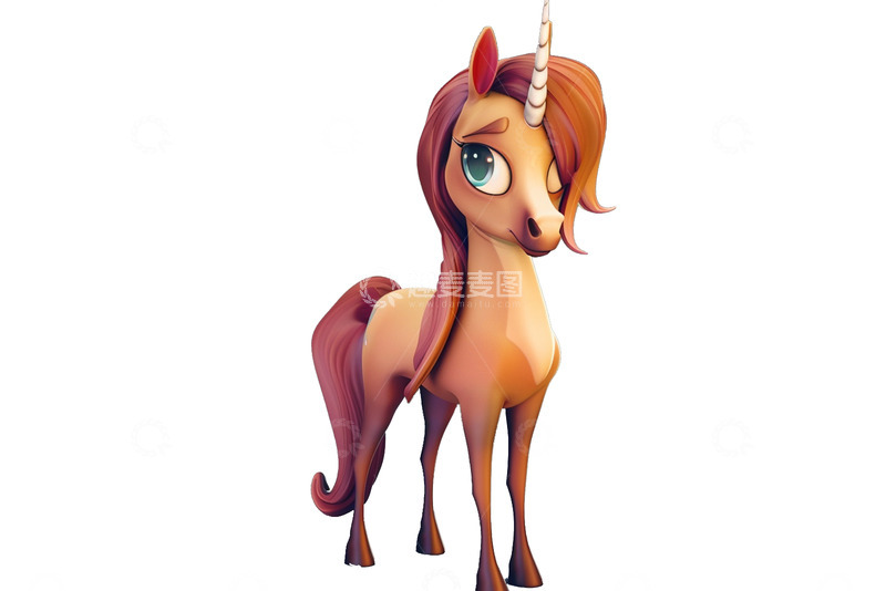 高清大图下载【趣麦麦图】可爱的3D卡通独角兽