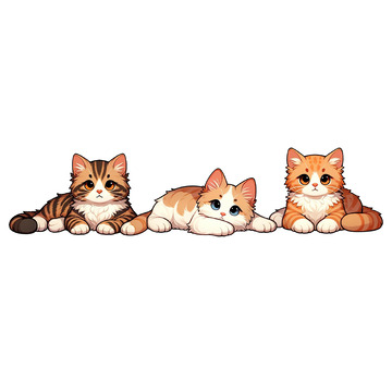 超可爱小猫卡通动物素材