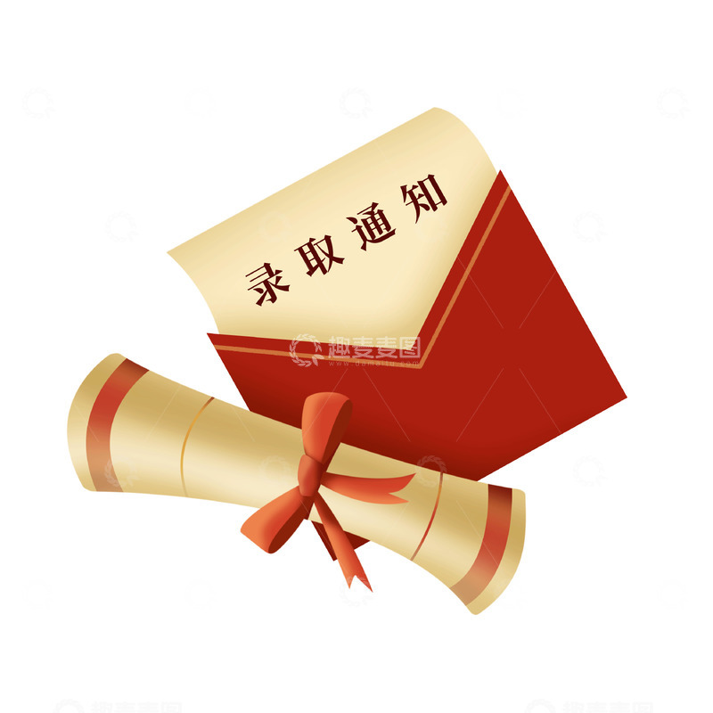 源文件下载【趣麦麦图】手绘卡通高考大学录取通知书元素