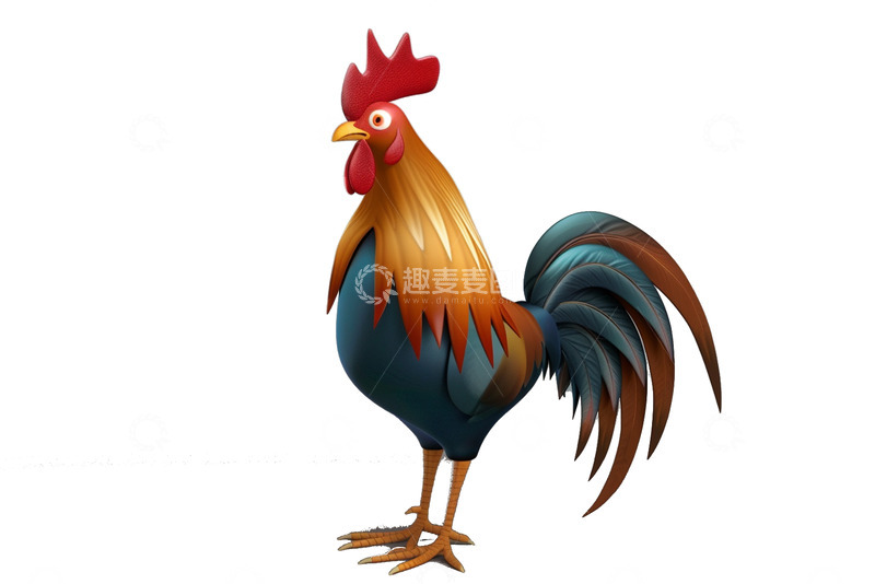 高清大图下载【趣麦麦图】卡通3D可爱的公鸡