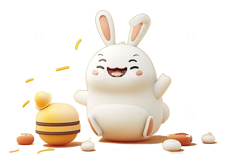 高清大图下载【趣麦麦图】卡通3D可爱的小兔子