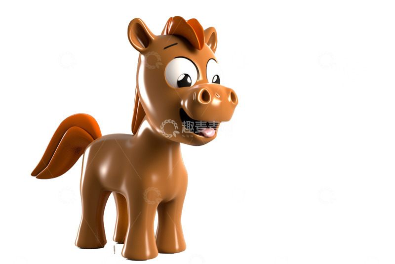高清大图下载【趣麦麦图】可爱的3D卡通小马
