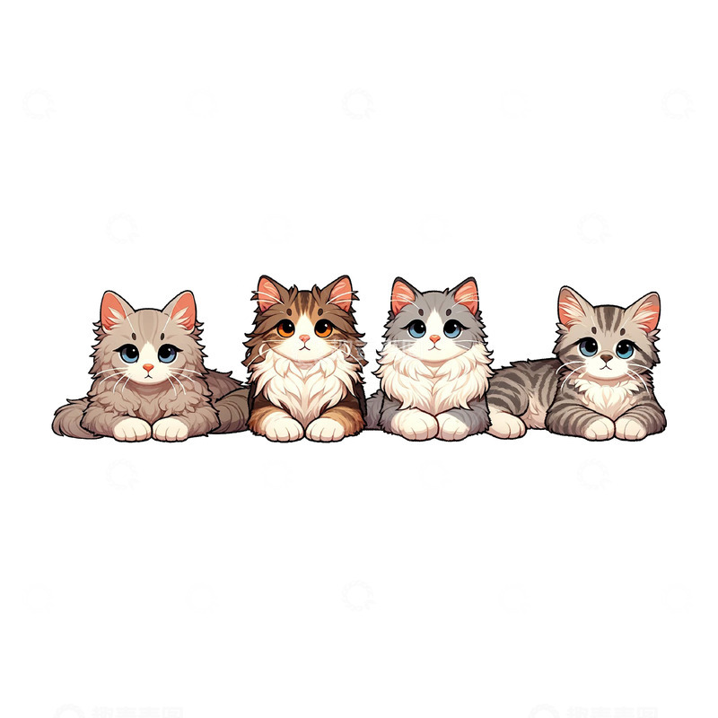 高清大图下载【趣麦麦图】-可爱动物猫咪卡通素材