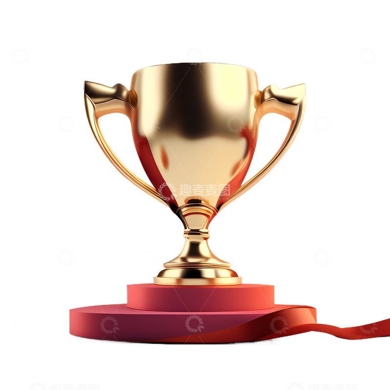 高清大图下载【趣麦麦图】3D真实立体毕业季金色奖杯金属