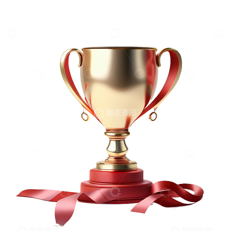高清大图下载【趣麦麦图】3D真实立体毕业季金色奖杯