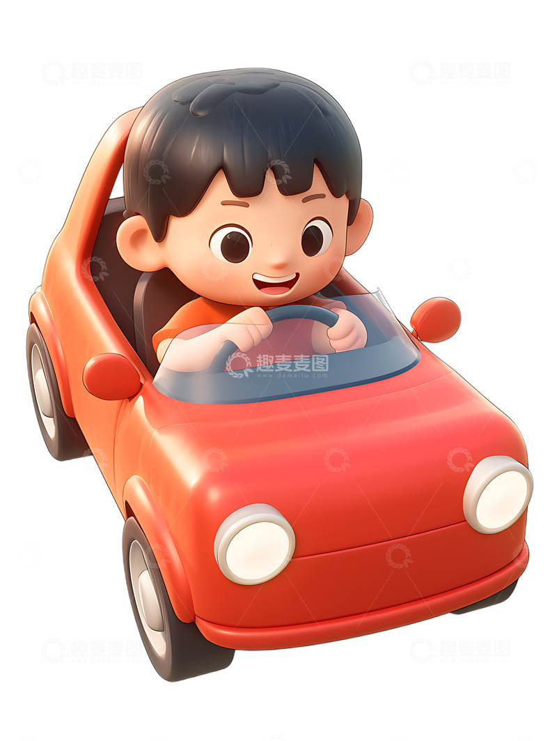 高清大图下载【趣麦麦图】开车的Q版人物