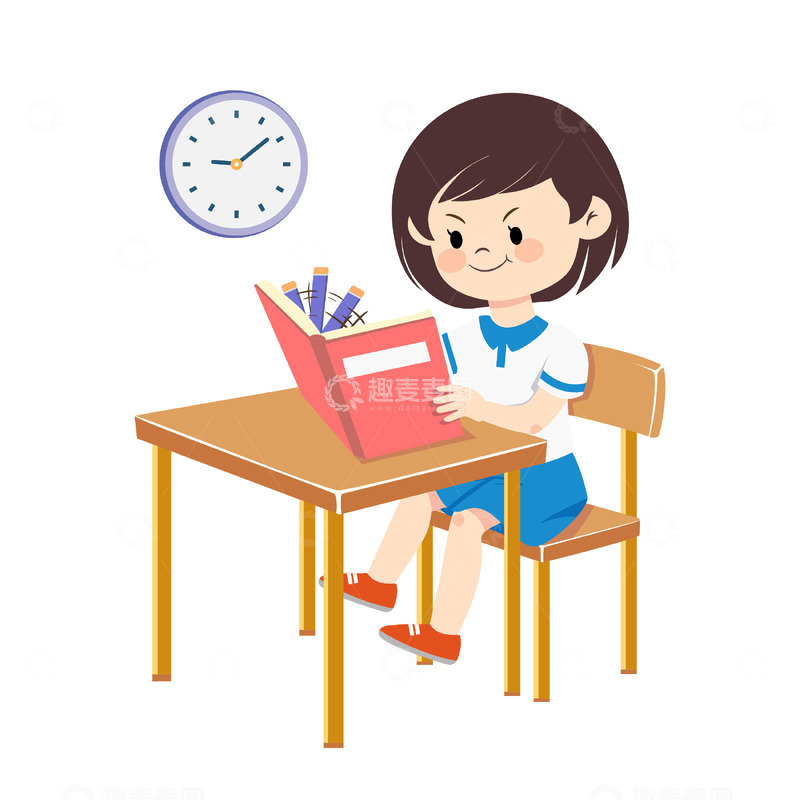 源文件下载【趣麦麦图】高考奋笔疾书场景