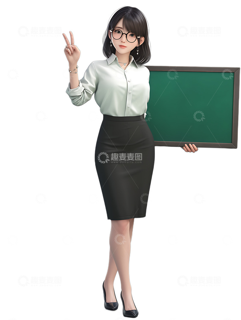 高清大图下载【趣麦麦图】在授课讲课的老师3D