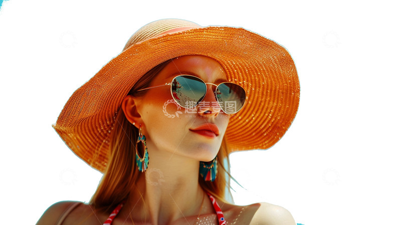 高清大图下载【趣麦麦图】-戴帽子的外国女人