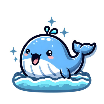 可爱鲸鱼卡通动物素材