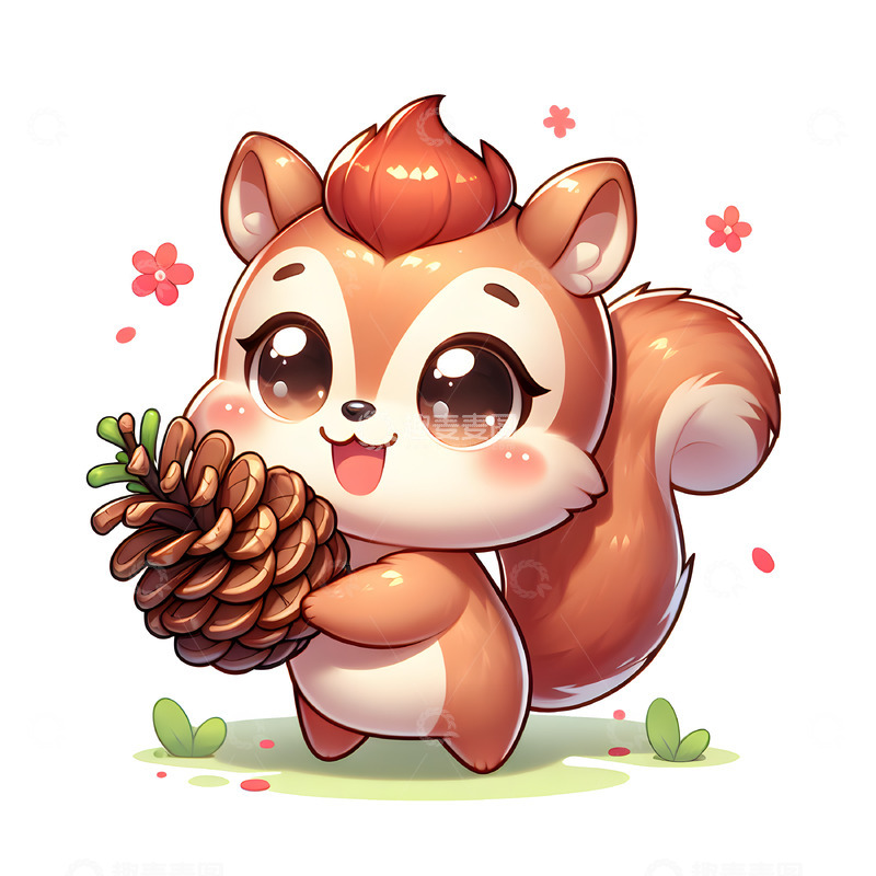 高清大图下载【趣麦麦图】-可爱小松鼠卡通动物素材