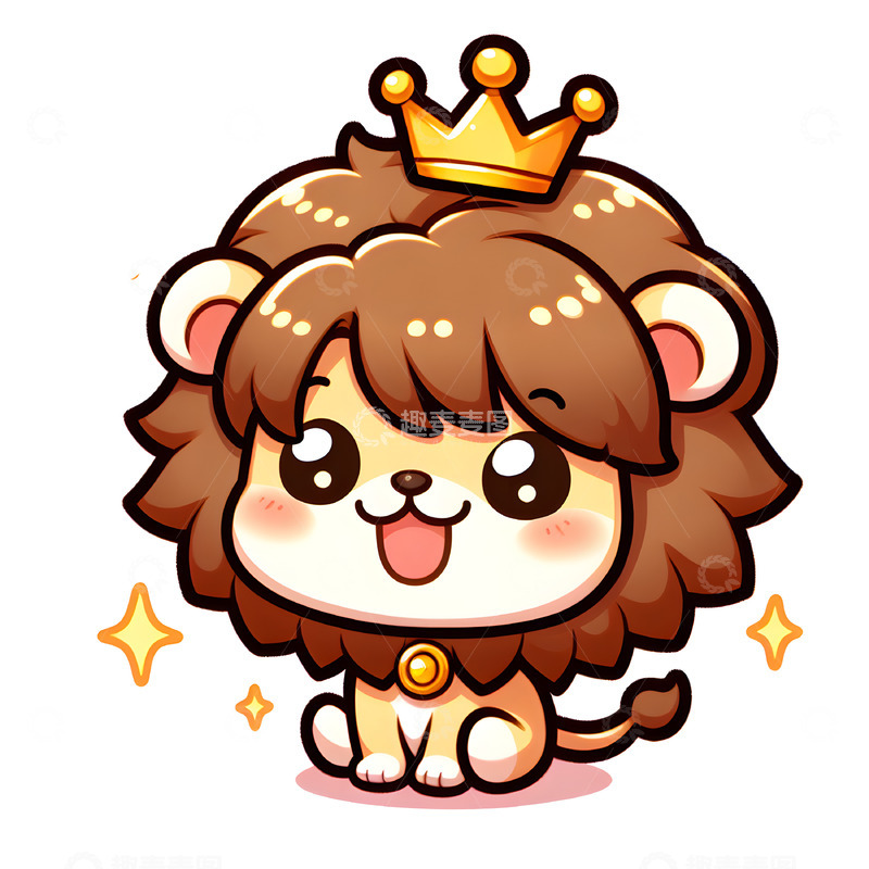 高清大图下载【趣麦麦图】可爱小狮子卡通风格素材